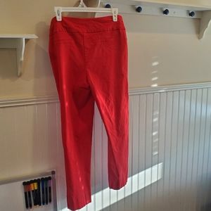 Zac & Rachel Sz10 Red Ankle Pull-on Stretch Pants